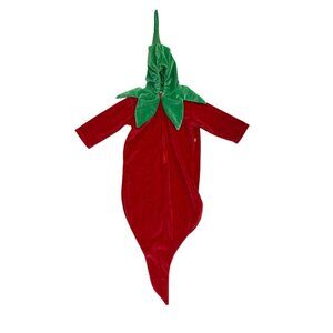 Baby Style Bunting Costume Unisex Boys Girls 6-12 Months Red Chili Pepper Hat